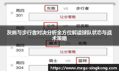 灰熊与步行者对决分析全方位解读球队状态与战术策略